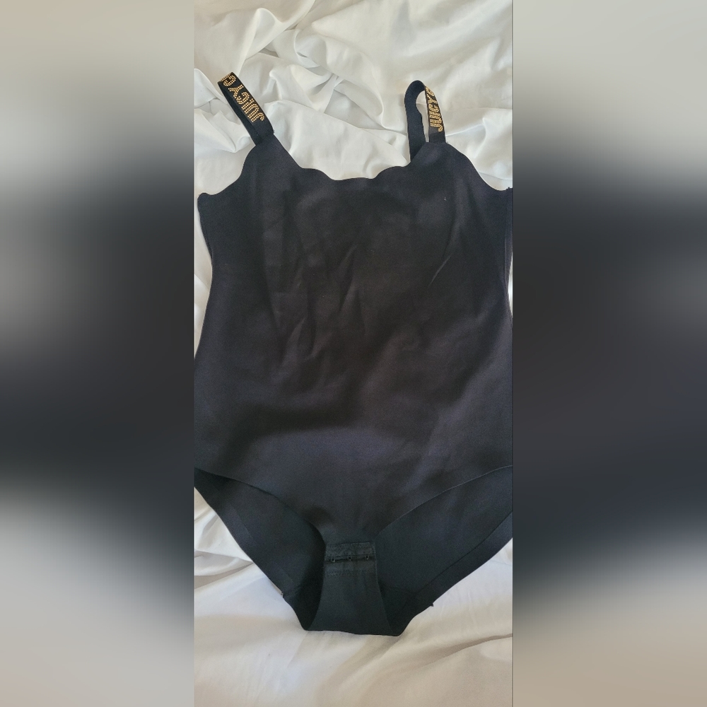 Juicy Couture Black Bodysuit/Shapewear With Studded Logo & Adjustable Straps
